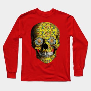 Yellow Flower Skull V.2 Long Sleeve T-Shirt